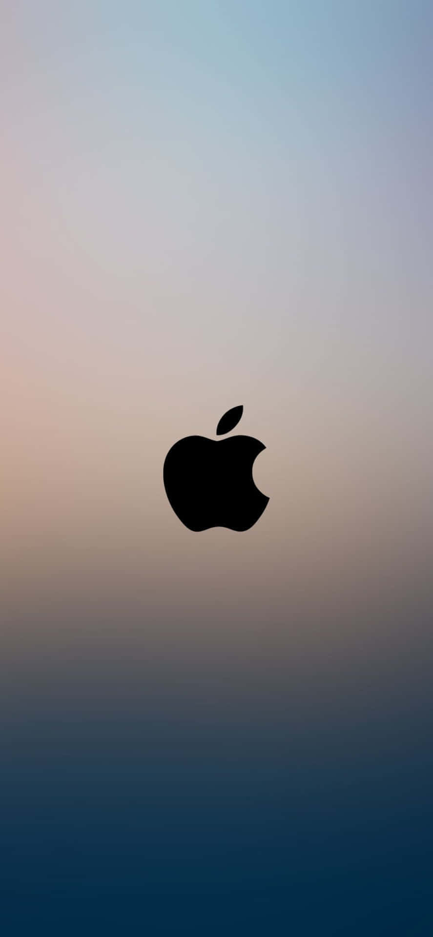 漸變天空上的黑色Apple標誌