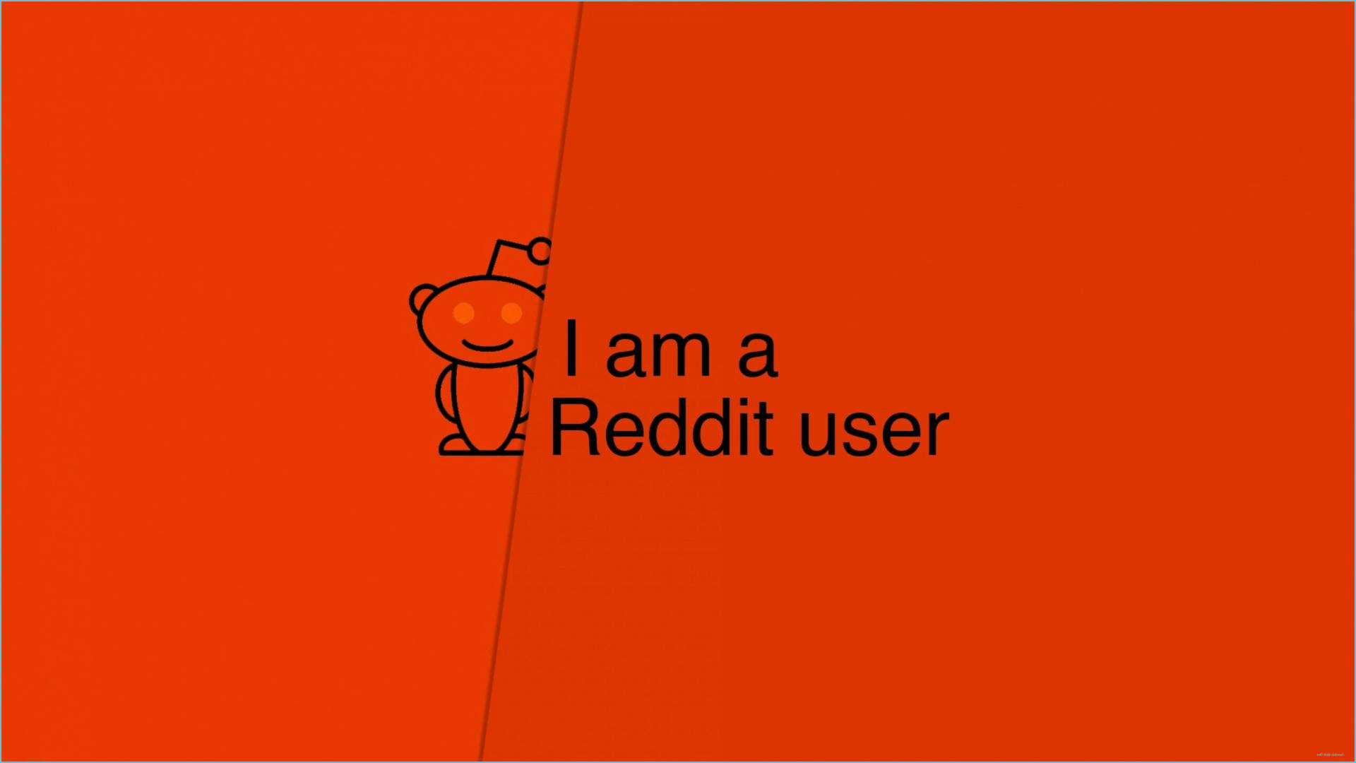 橙色Reddit用戶 壁紙 — 一個簡約的橙色背景，上面有 Reddit 外星人吉祥物和黑色文字「我是 Reddit 用戶」。