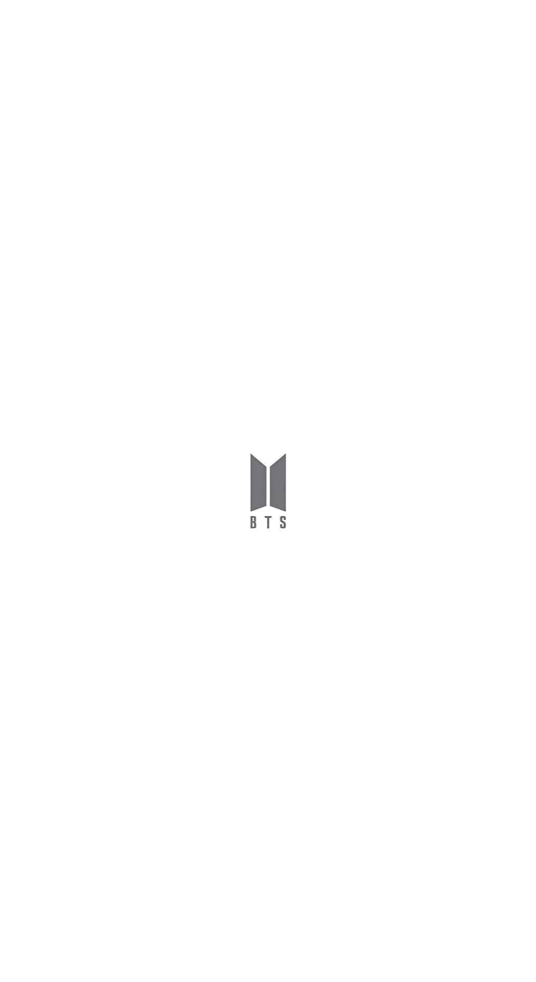  壁紙 — 簡約灰色BTS標誌居中於純白背景上。