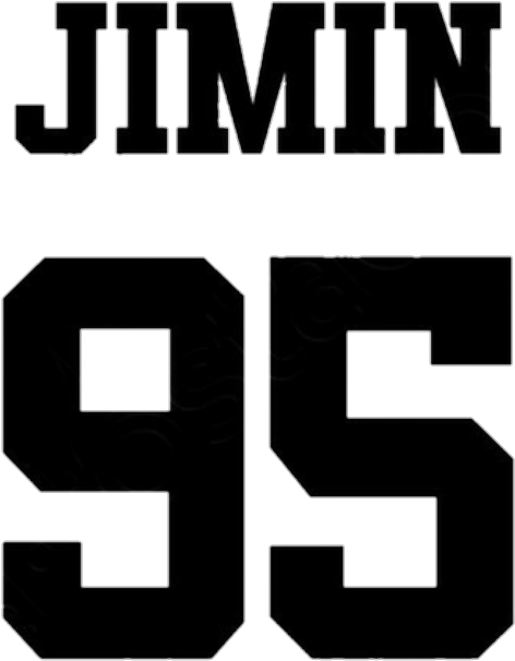 Jimin95 圖形設計 壁紙 — 粗體白色輪廓文字在純黑色背景上拼寫出 JIMIN 和 95。
