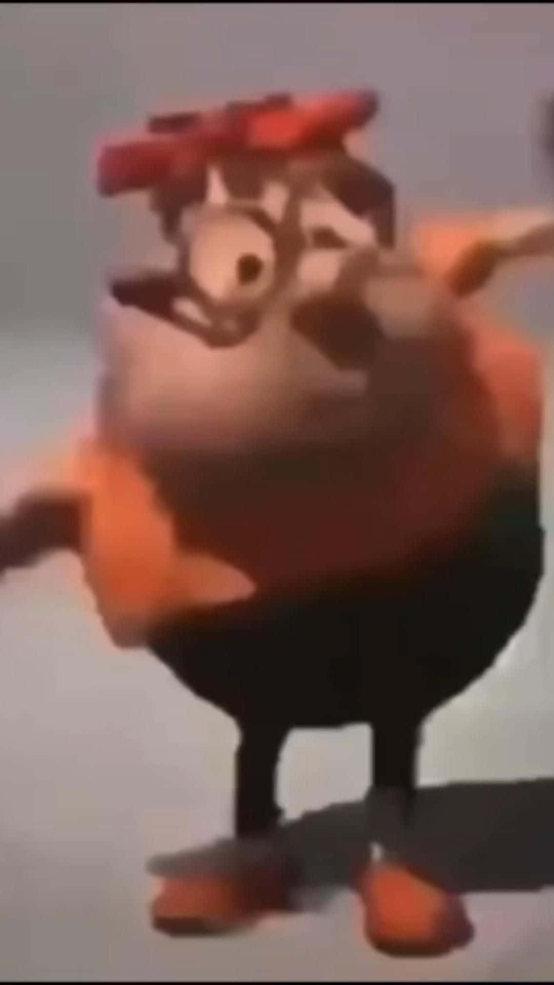 搞怪 Jimmy Neutron 卡爾·惠澤圖 壁紙 — 一個模糊的3D渲染卡通角色，戴著眼鏡和紅色帽子，在純色背景前充滿活力地跳舞。