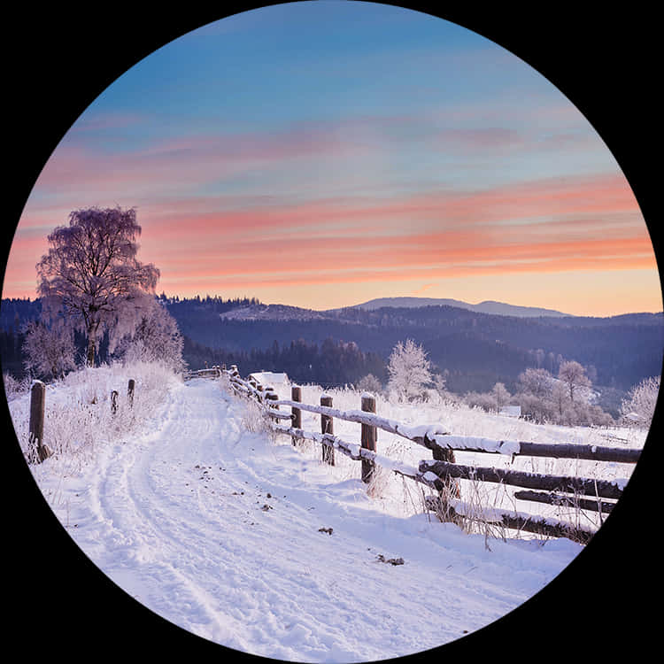 冬日夕陽雪景.JPG 壁紙