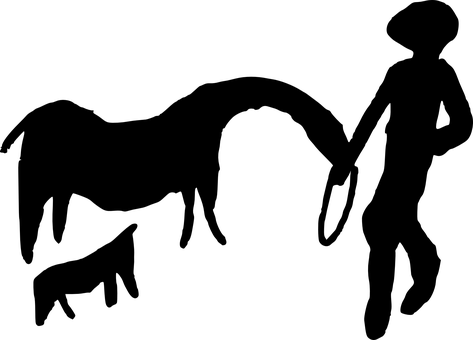 牛仔剪影黃昏.JPG 壁紙