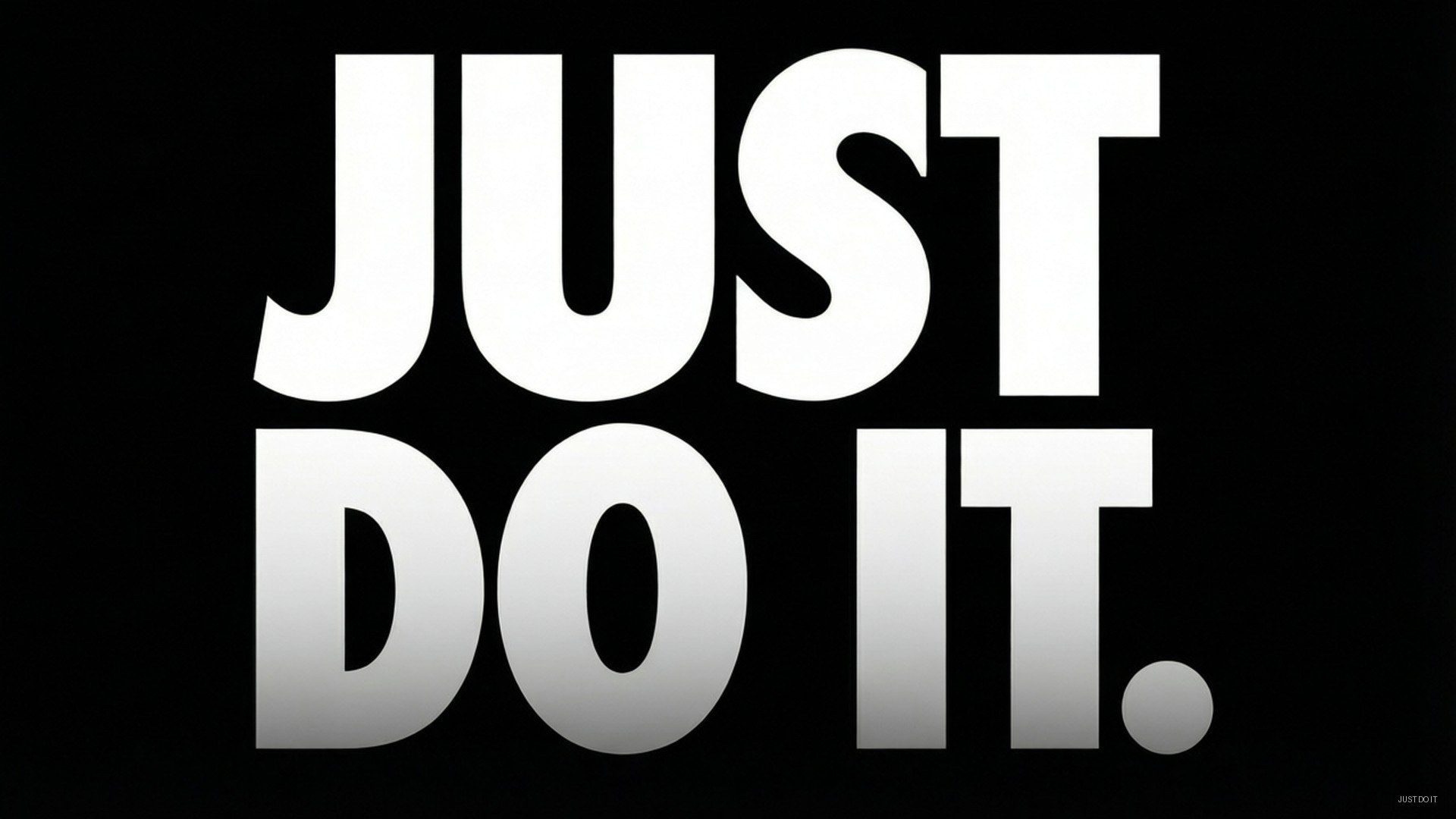黑色背景上的白色勵志標語 JUST DO IT.