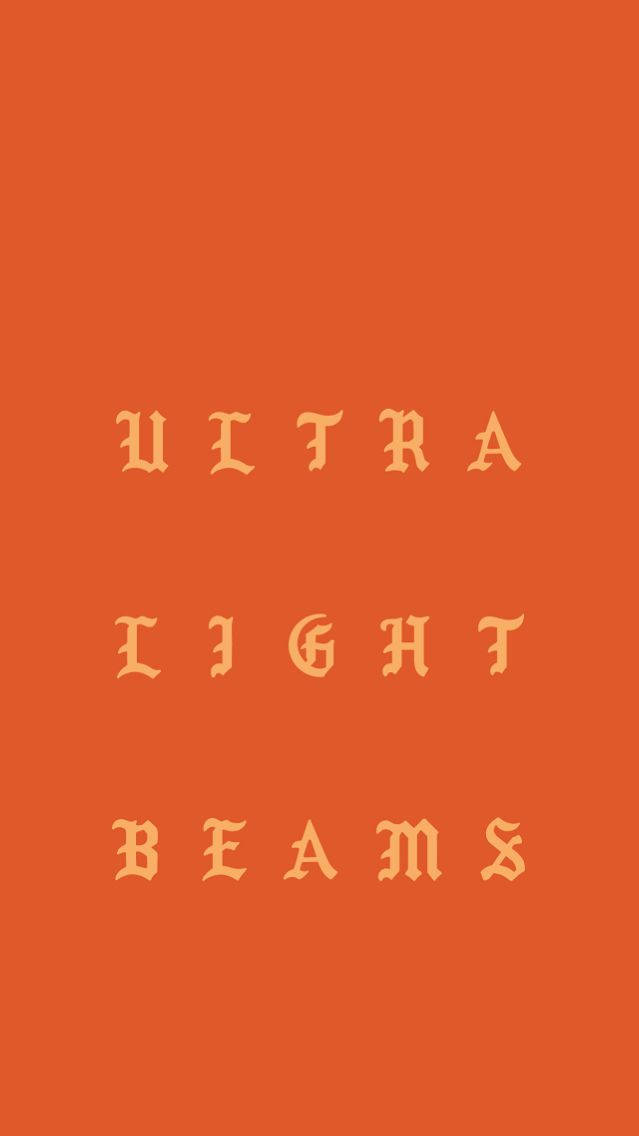 橙色背景上寫有 ultra light beams 的復古字體