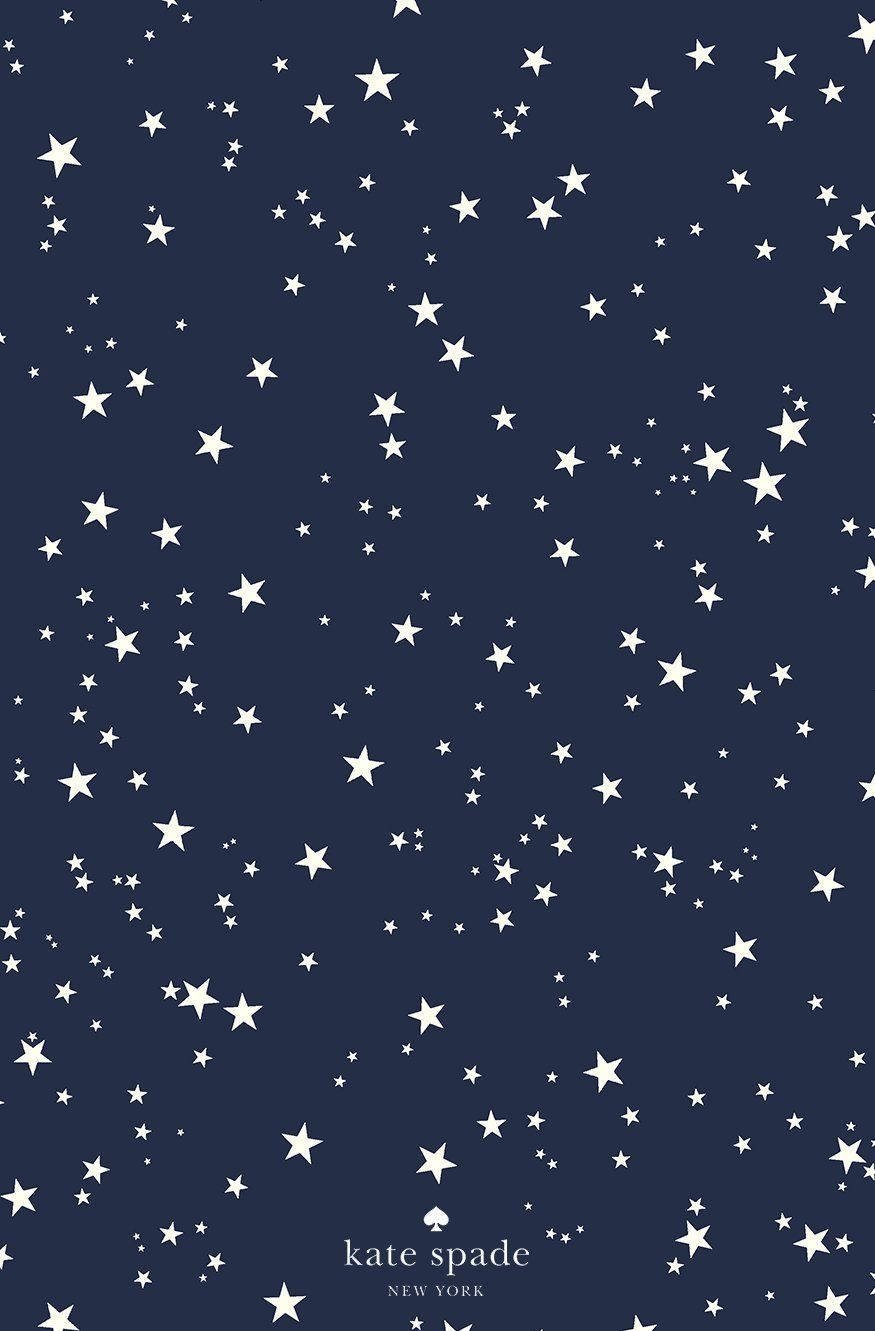 海軍藍牆紙，表面散落著白星。