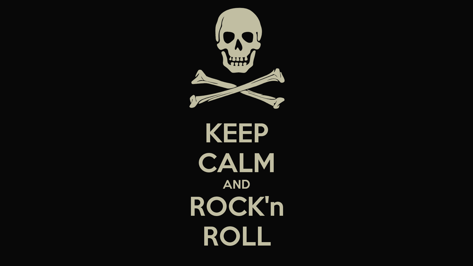 Keep Calm Rockn Roll 骷髏頭與交叉骨 壁紙