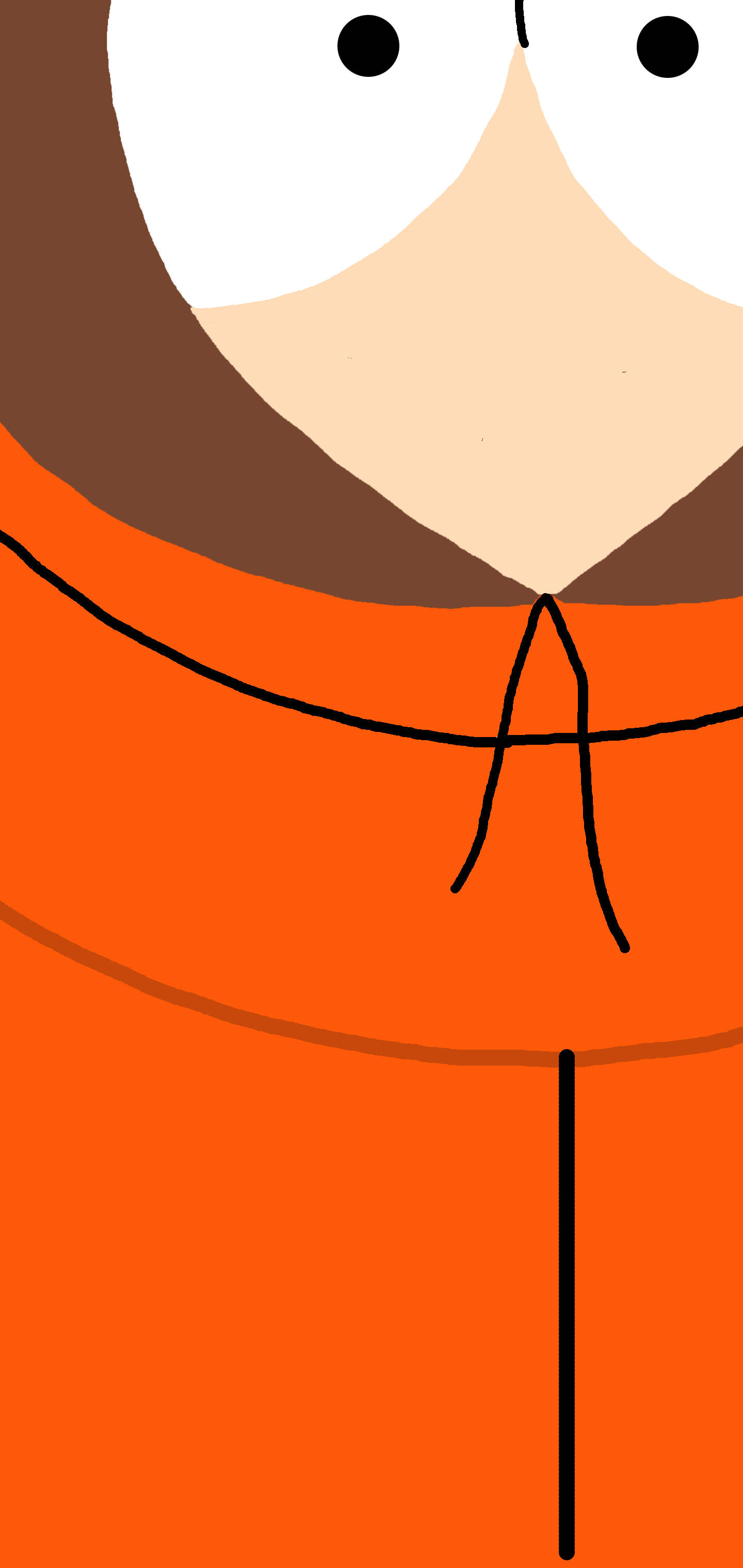 Kenny Mccormick 近距離向量藝術 壁紙 — 卡通角色身穿橙色連帽衛衣（附有抽繩）的特寫。