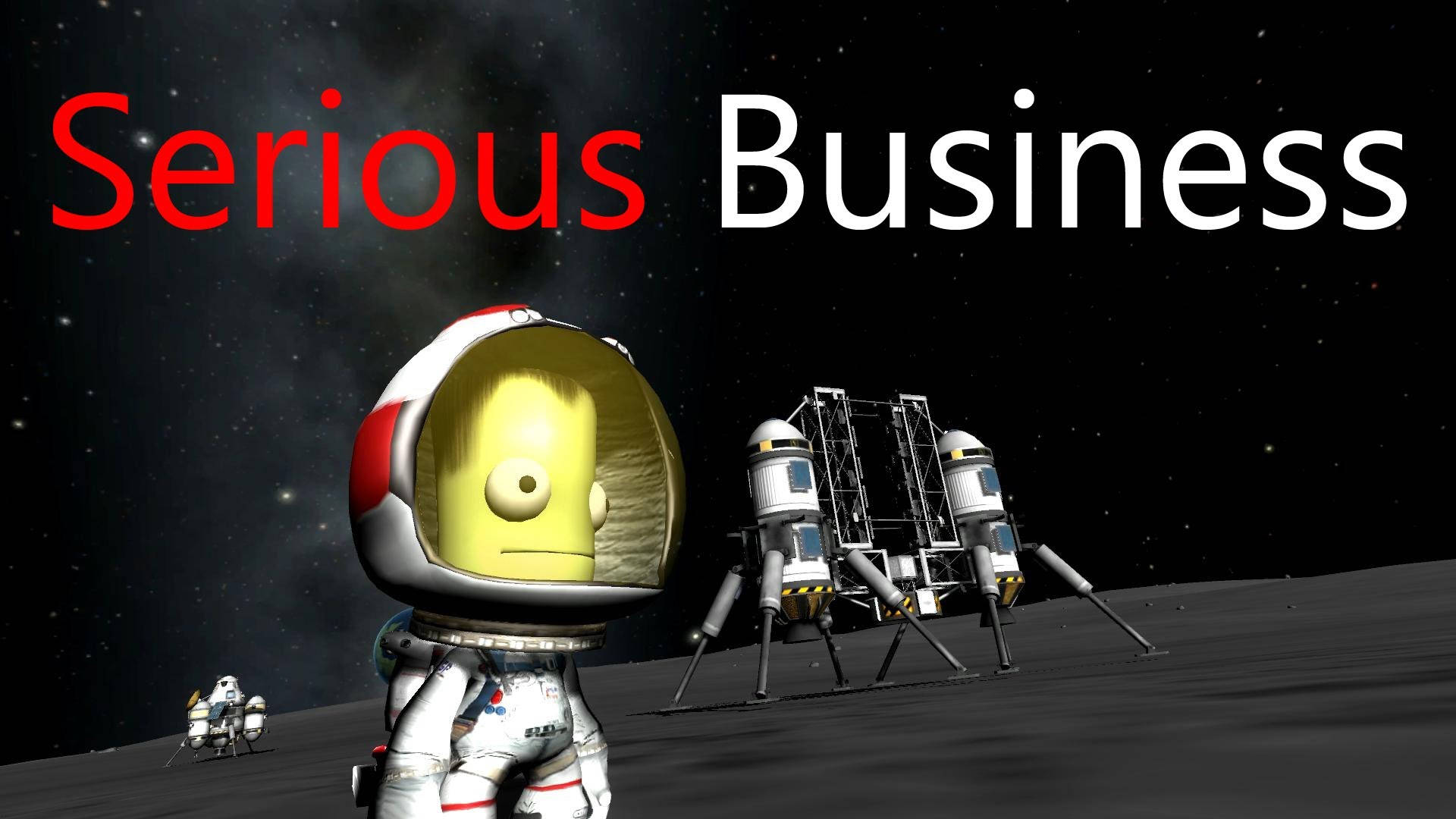 Simpson穿著太空衣在月球上，有太空船和'Serious Business'文字。
