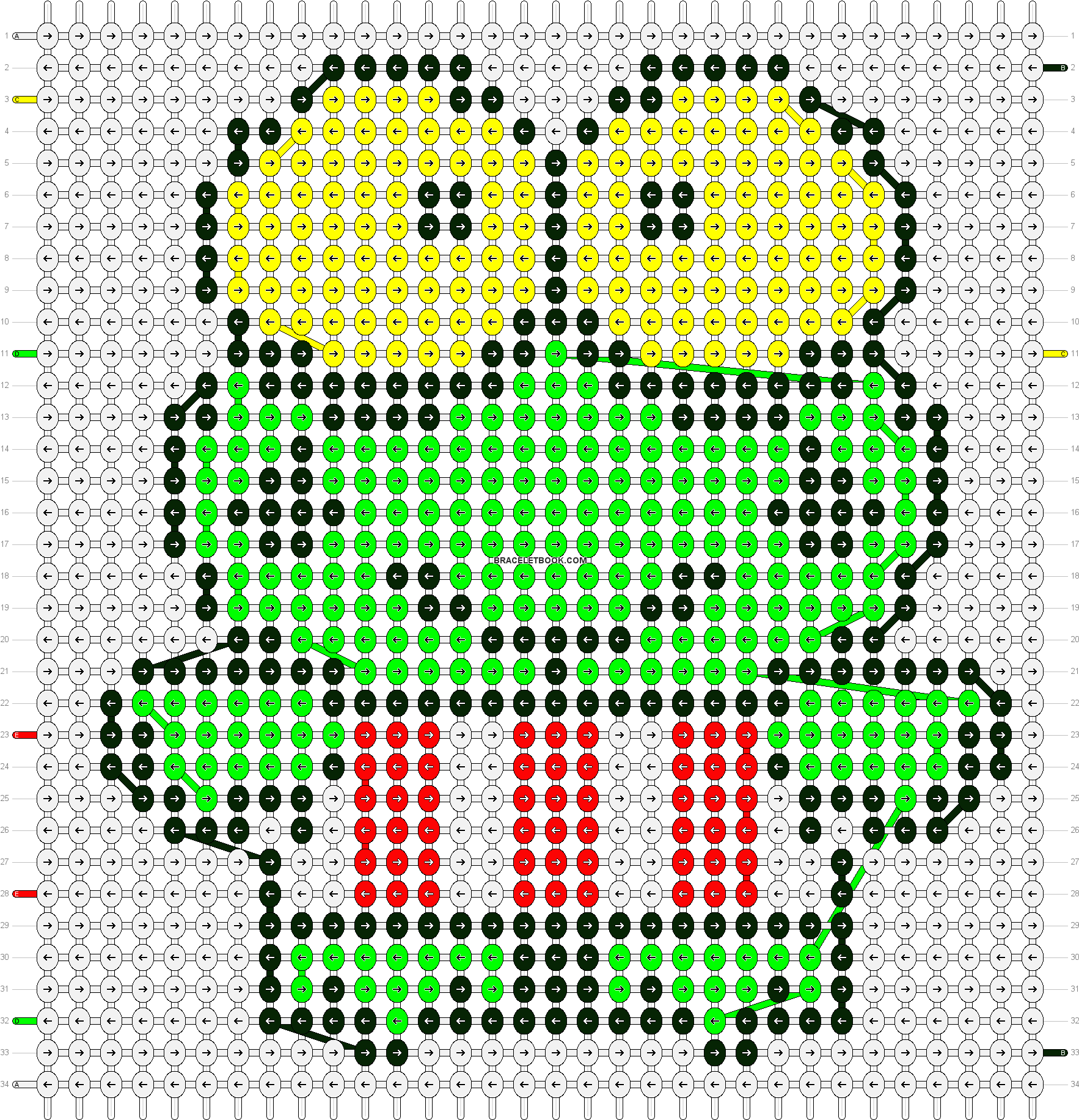 Keroppi 像素藝術創作 壁紙 — 彩色點陣在黑色背景上形成抽象幾何圖案，帶有編號的行和列。