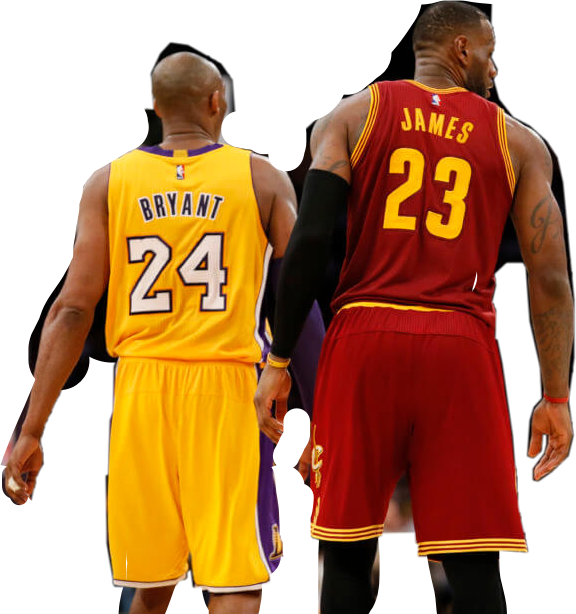 Kobe Bryant與Le Bron James背靠背合照 壁紙