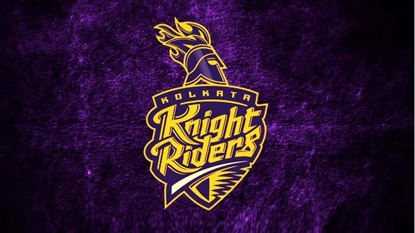 Kolkata Knight Riders板球隊標誌在紋理紫色背景上