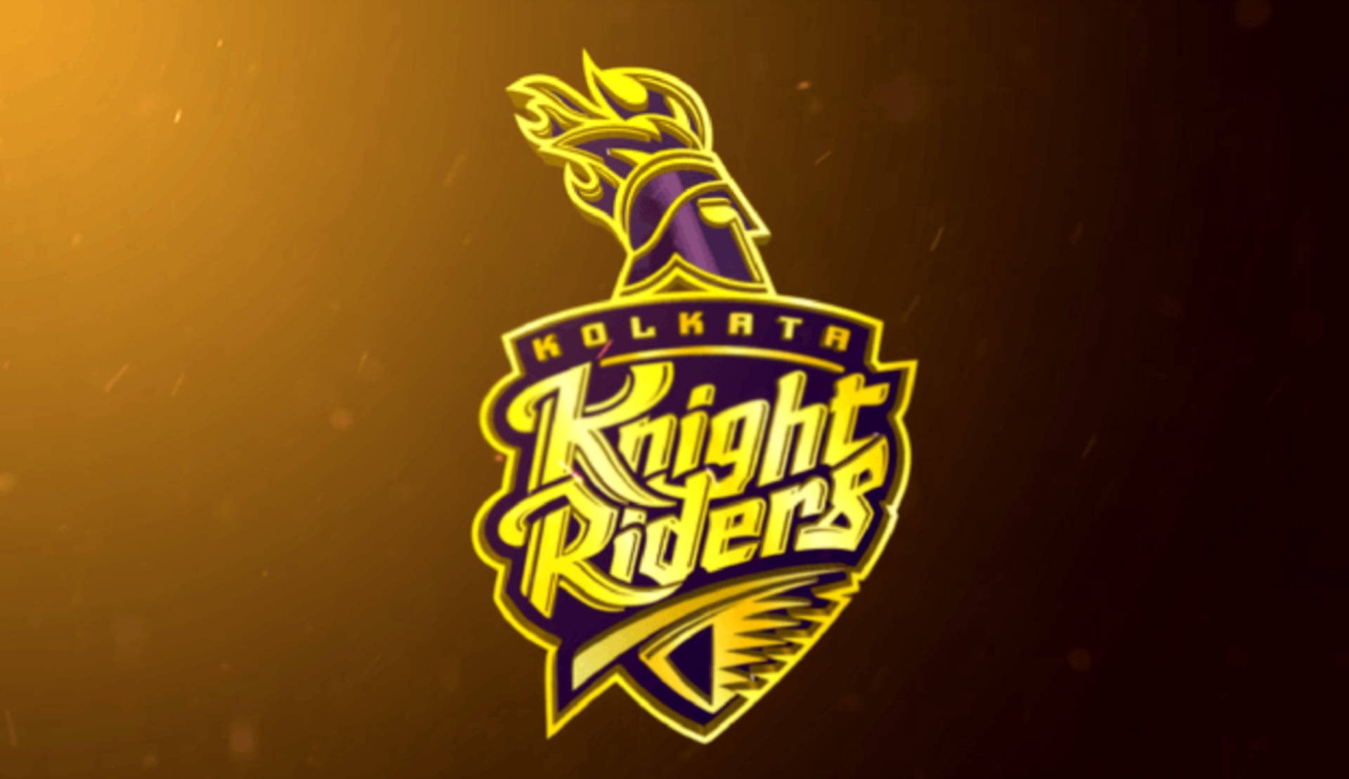 Kolkata Knight Riders運動隊標誌，帶有騎士頭盔和動態文字。