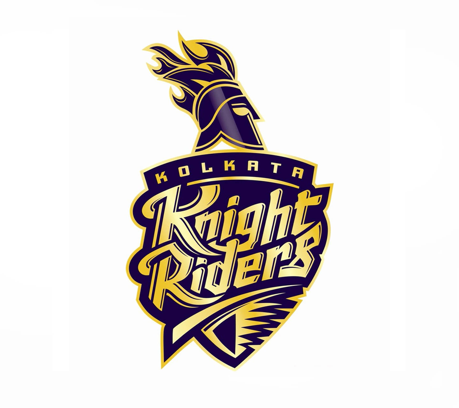Kolkata Knight Riders板球隊標誌，帶有騎士頭盔和火焰設計。
