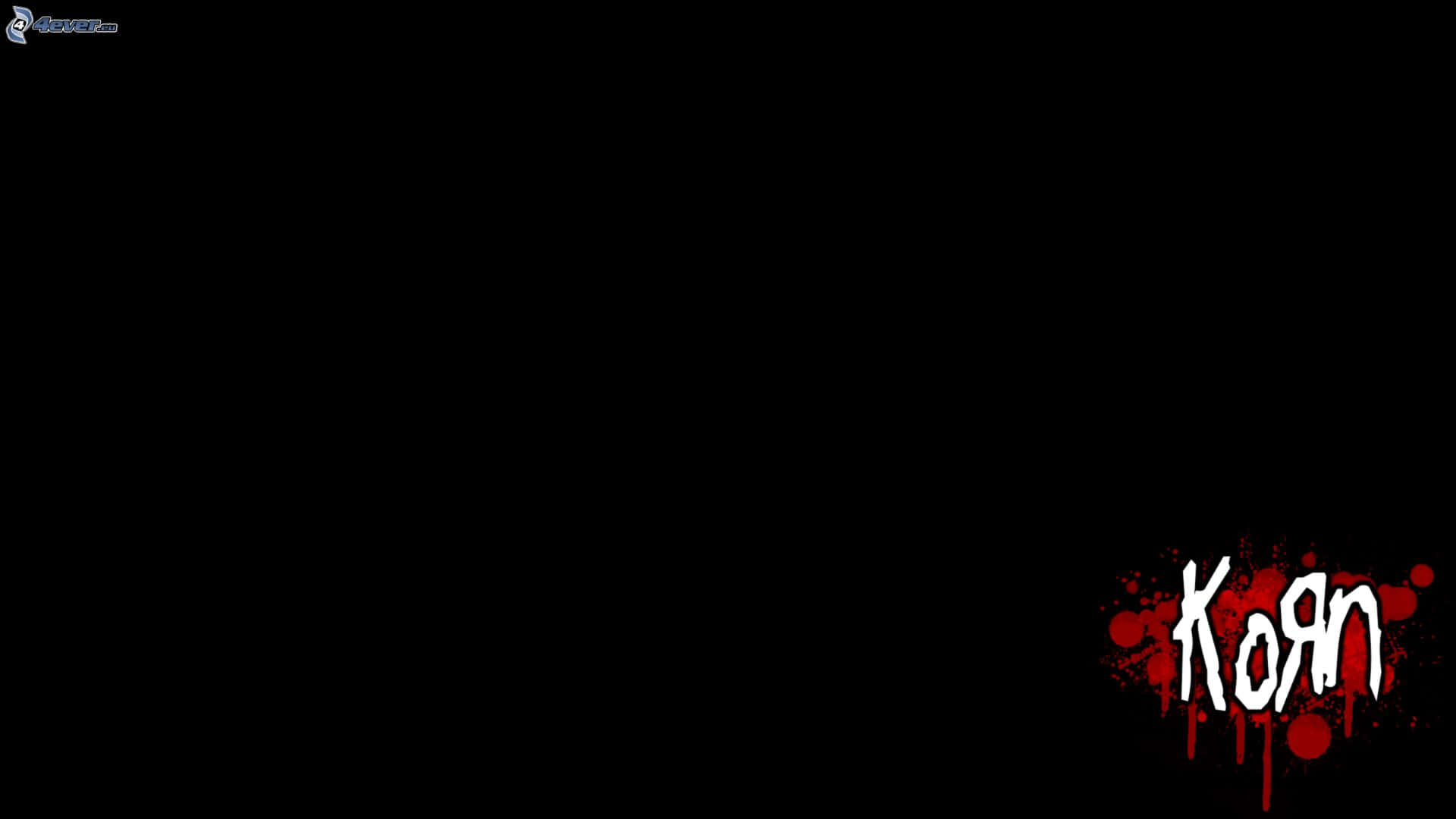 黑色背景，白色 'Korn' 文字和紅色油漆滴。 — Metallica GIF 壁紙