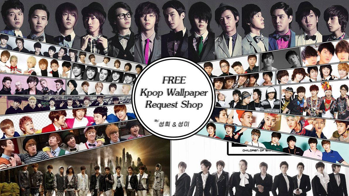 多組 K-pop 男團拼貼壁紙