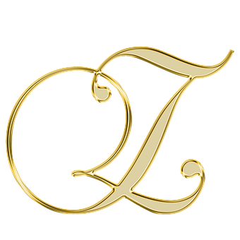 金色字母L草書設計 壁紙