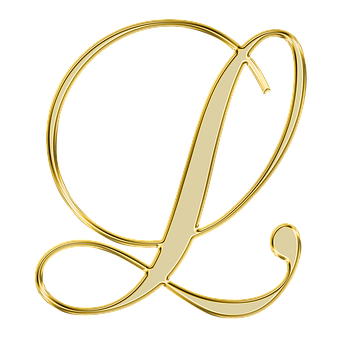 金色字母L草書設計 壁紙