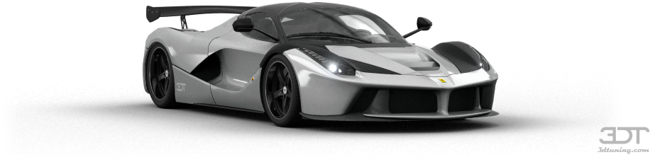銀色法拉利LaFerrari Aperta側面視圖 壁紙 — 一輛時尚的銀色法拉利LaFerrari跑車，帶有黑色飾邊和發光車頭燈，在透明背景上獨立展示。