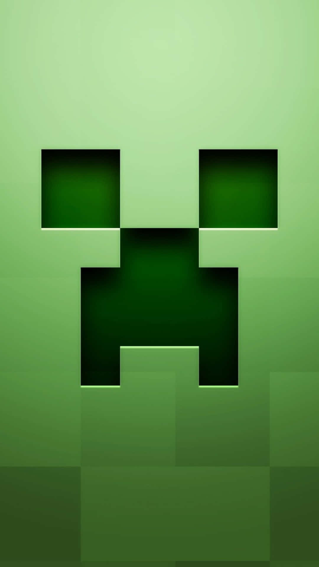 來自Minecraft的綠色像素化爬行者面孔