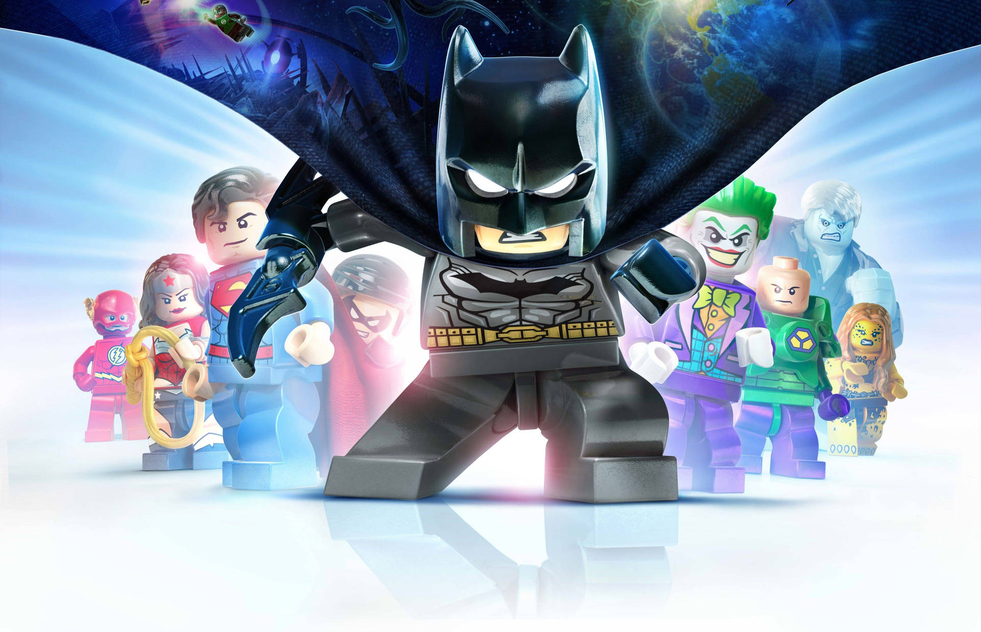 LEGO Batman 和 DC 角色以英雄和反派姿勢出現。 — 樂高 GIF 壁紙