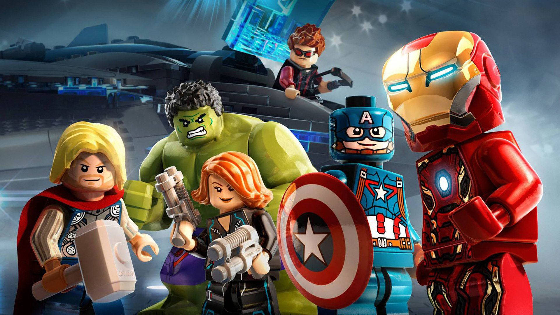 LEGO Marvel 英雄包括 Thor、Hulk、Black Widow、Captain America 和 Iron Man 穿著戰鬥裝備。