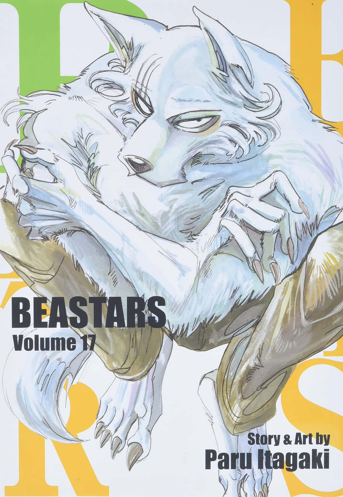 來自《Beastars》漫畫第17卷的白狼角色，以動漫插畫風格呈現。