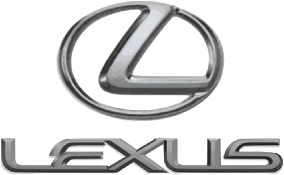 銀色鍍鉻 Lexus 標誌 壁紙 — 閃亮鍍鉻 Lexus 標誌，帶有風格化 'L' 標誌和品牌名稱，背景為黑色。