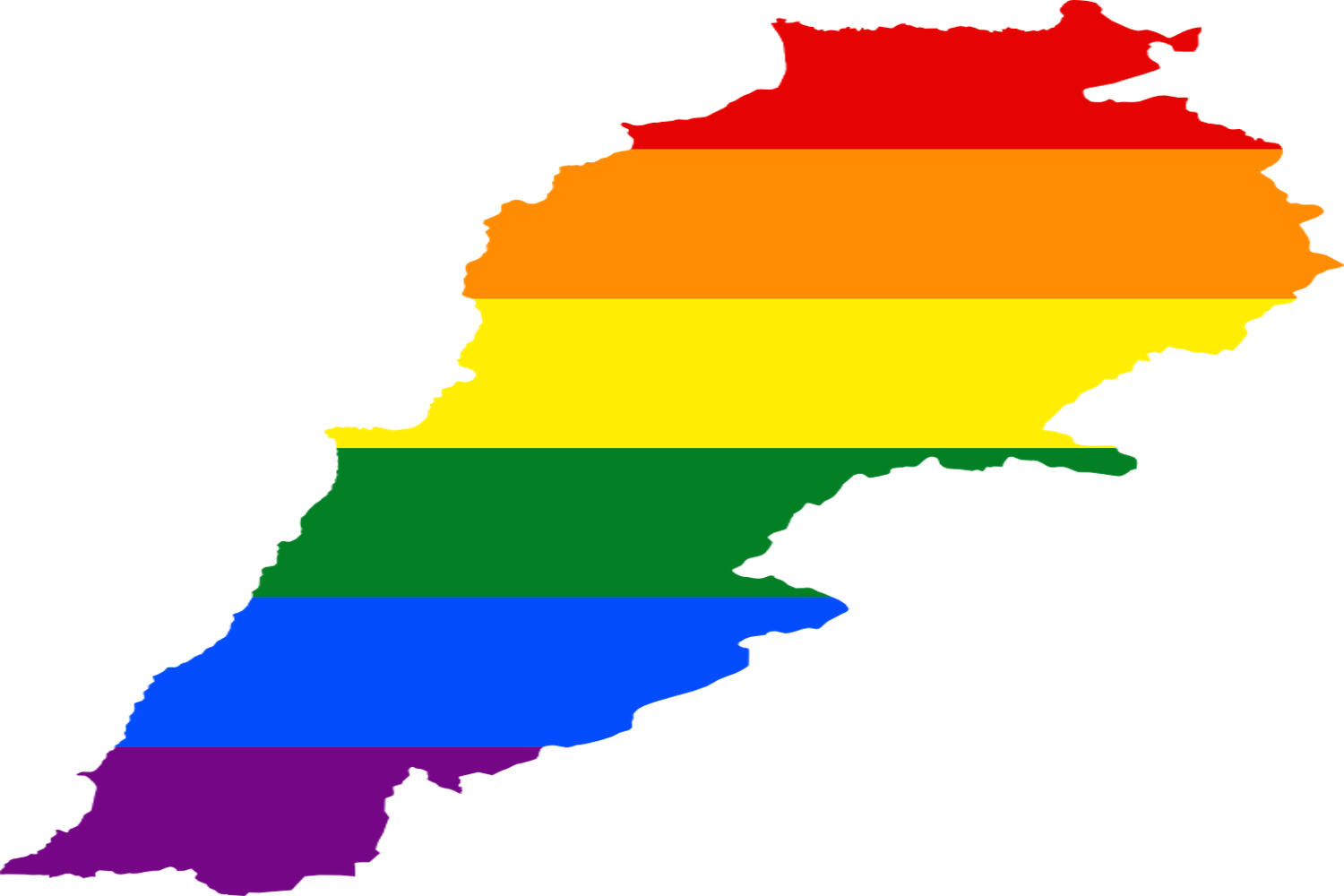 黎巴嫩LGBT驕傲色彩地圖 壁紙 — 田納西州的剪影，在黑色背景上填充了水平彩虹條紋。
