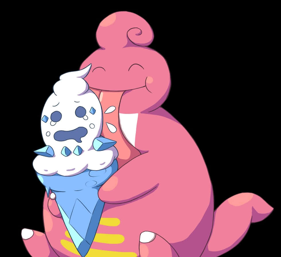 Lickilicky安慰傷心的Vanillish 壁紙