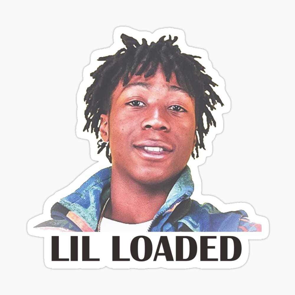 微笑的年輕男子貼紙，有雷鬼辮和文字 Lil Loaded