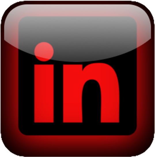 LinkedIn標誌圖示 壁紙 — 一個帶有粗體小寫字母的亮紅色LinkedIn應用程式圖示，位於圓角正方形內。