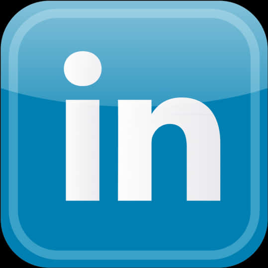 LinkedIn標誌圖示 壁紙 — 一個帶有白色小寫字母 'in' 的光面藍色方形圖示，代表 LinkedIn。
