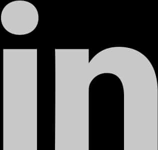 LinkedIn標誌圖示 壁紙 — 灰色 LinkedIn 標誌圖示在黑色背景上，極簡企業品牌形象。
