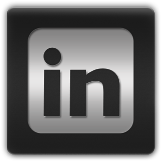 LinkedIn 標誌圖示 壁紙 — 一個時尚的金屬質感LinkedIn標誌圖標，帶有光澤黑色邊框和微妙的漸變背景。