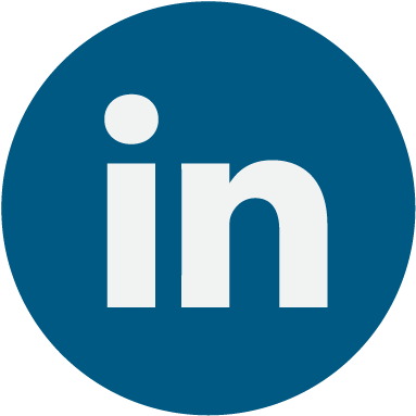 LinkedIn 專業社交平台標誌 壁紙 — 一個極簡的藍色圓形標誌，白色小寫字母 'in' 居中在黑色背景上。