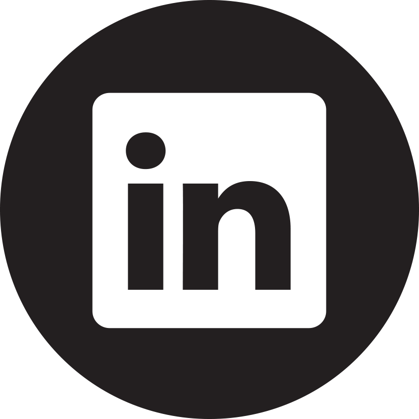 LinkedIn標誌專業社交網絡 壁紙 — 一個極簡的黑色LinkedIn標誌，居中放置在黑色背景上的深灰色圓圈內。