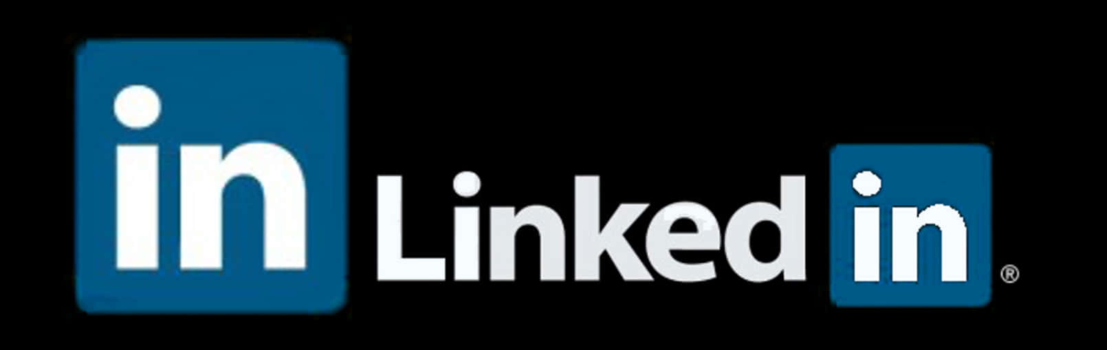 LinkedIn標誌變體 壁紙 — 純黑色背景上帶有白色小寫「in」和文字的 LinkedIn 標誌。