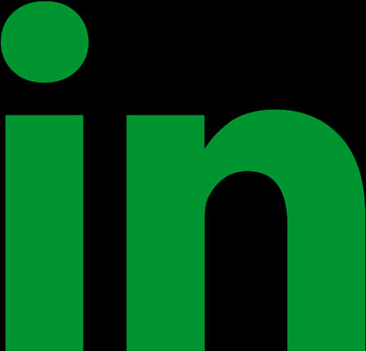 LinkedIn標誌綠色背景 壁紙 — 黑色背景上鮮明的綠色LinkedIn標誌，極簡企業品牌形象。
