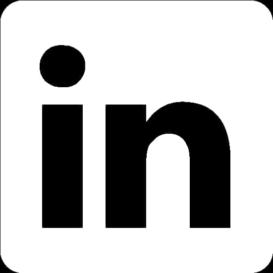 黑白LinkedIn標誌 壁紙 — 黑色LinkedIn標誌以小寫字母居中顯示在白色圓角方形背景上。