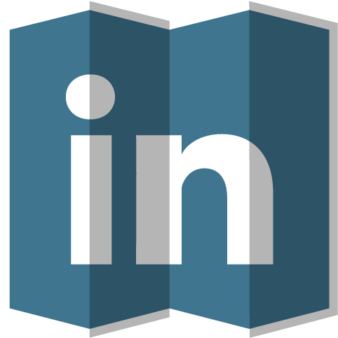 LinkedIn標誌圖示 壁紙 — 一個3D渲染的LinkedIn標誌，白色字母在藍色漸變背景上，帶有微妙的陰影。