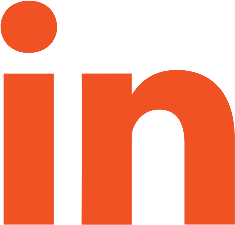LinkedIn品牌標誌 壁紙 — 大膽的橙色LinkedIn標誌，在純色背景上帶有黑色負空間。