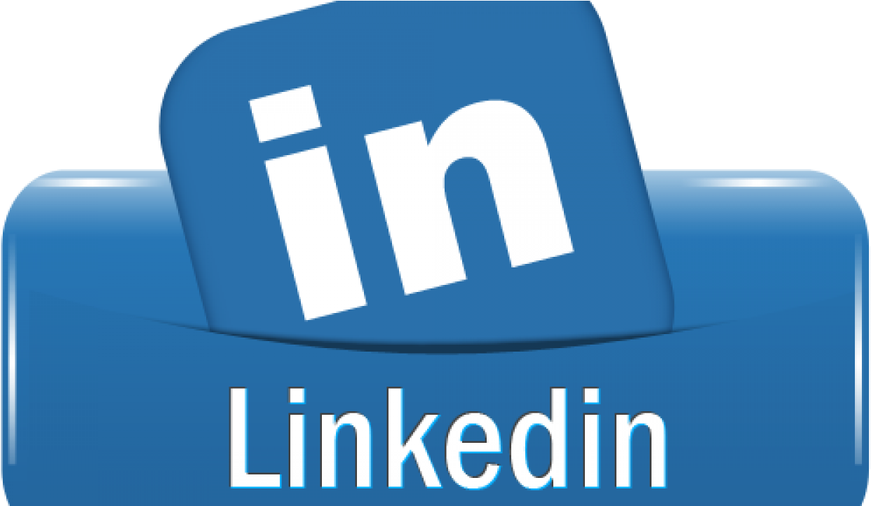 LinkedIn標誌圖示 壁紙 — 黑色背景上帶有白色「in」和文字的亮面藍色LinkedIn標誌。