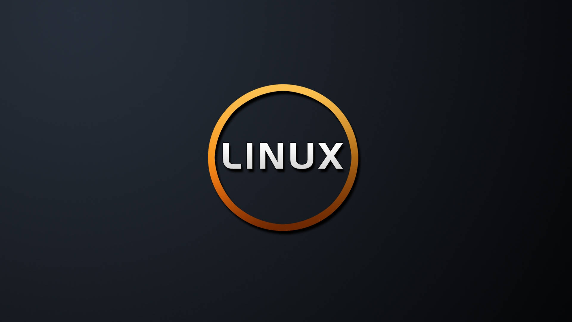 深色背景上帶有金色圓圈的Linux標誌