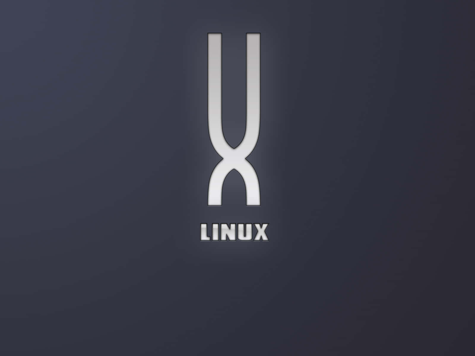 Linux標誌，帶有風格化的X符號，深色背景