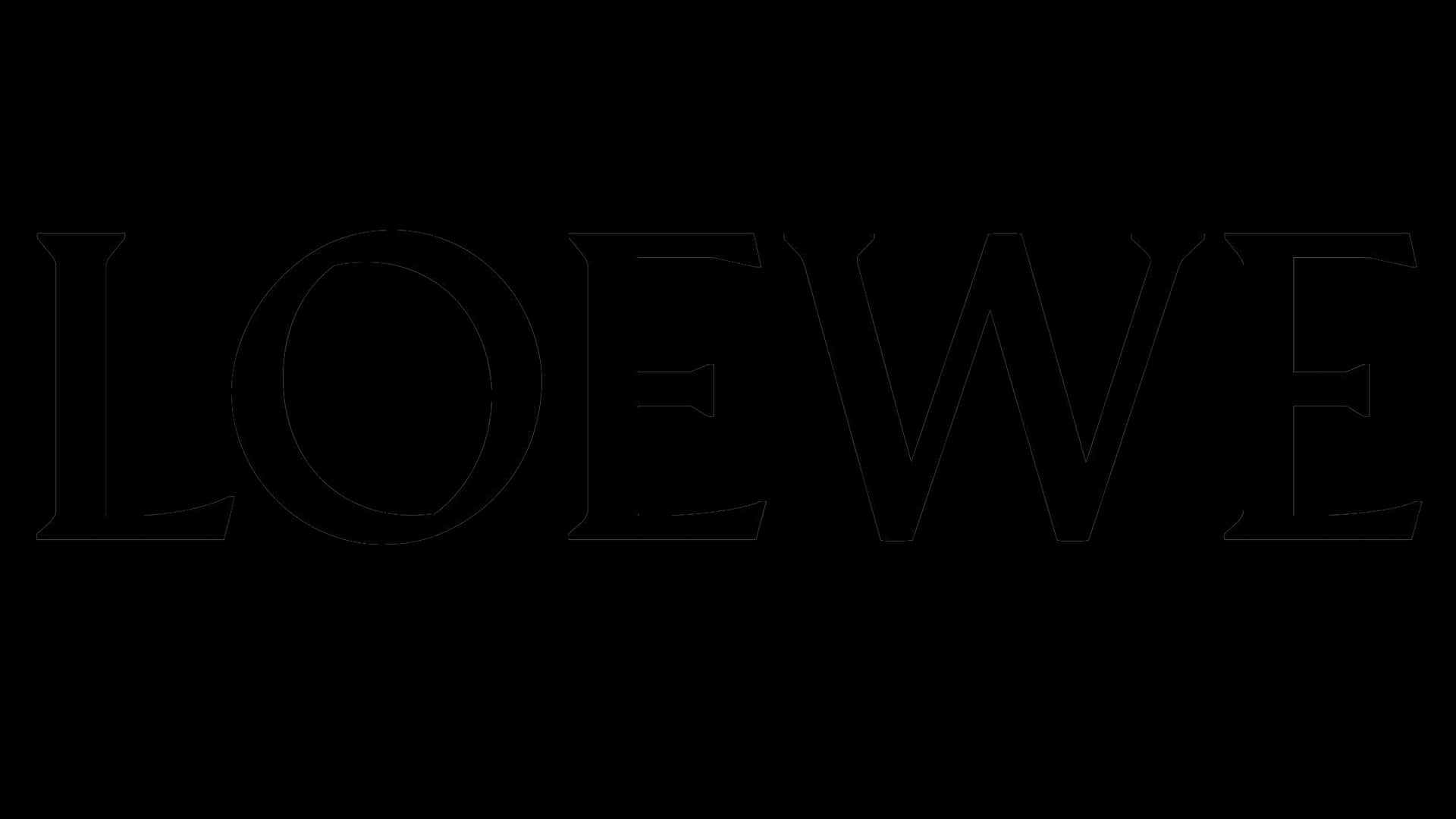 黑色背景上嘅白色空心LOEWE標誌