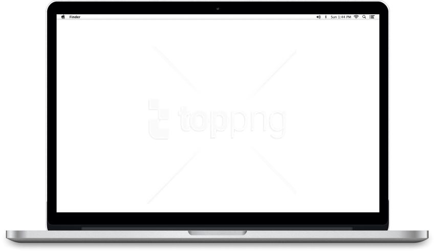 螢幕顯示Logo的MacBook 壁紙 — 一部時尚的銀色手提電腦顯示一個簡約的白色屏幕，上面有「toppng」這個詞和四條形成X形的對角線。