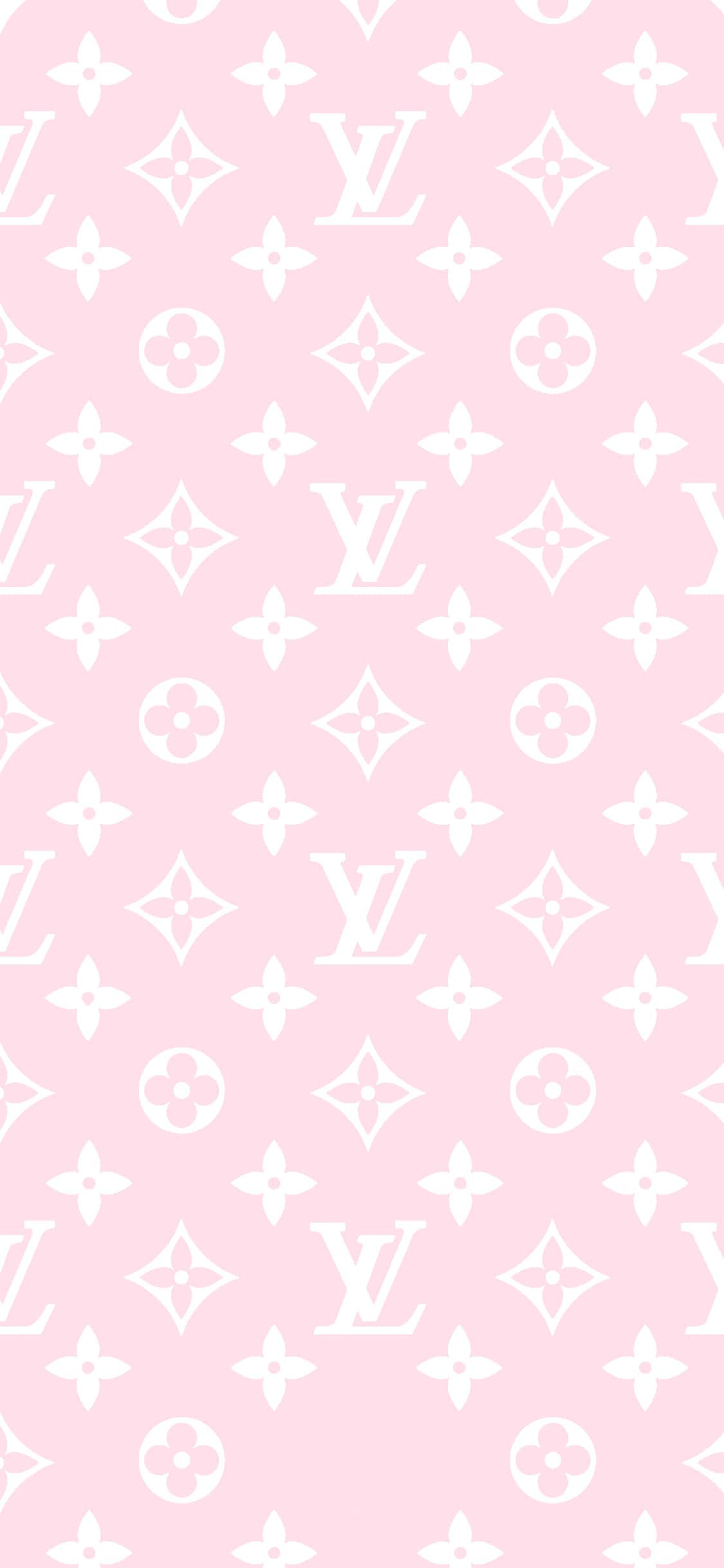 粉白 Louis Vuitton 圖案 壁紙