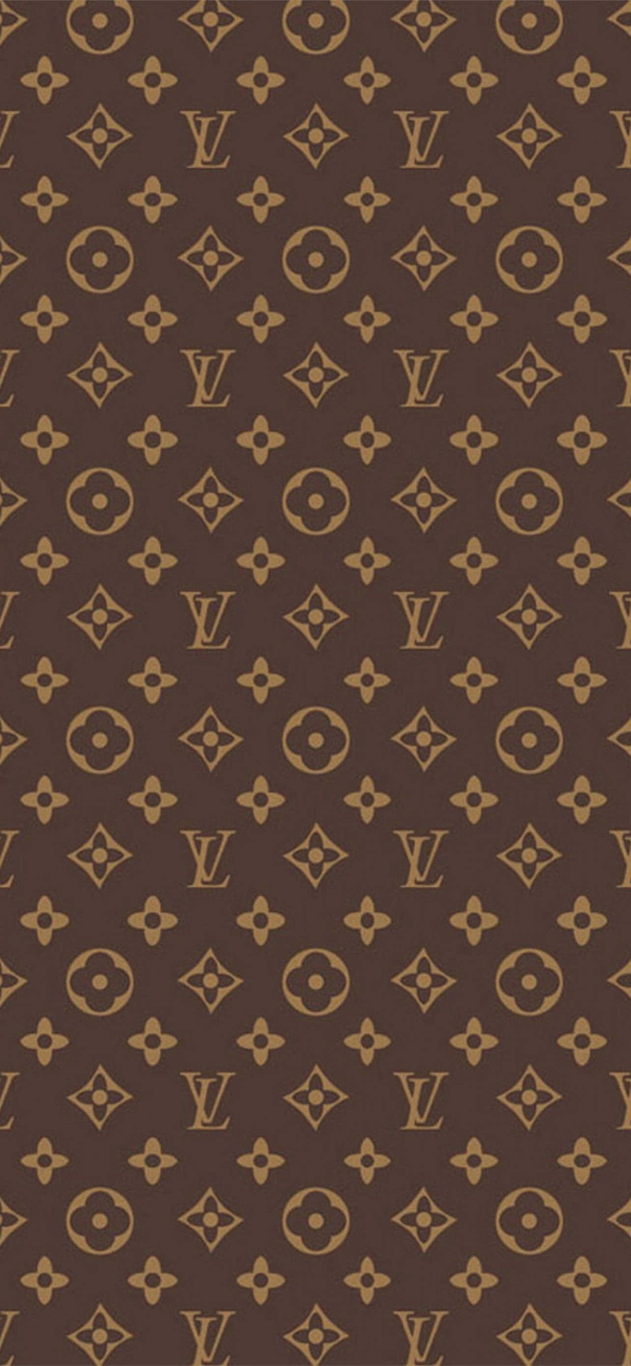 Louis Vuitton棕色與金色 monogram 圖案 壁紙