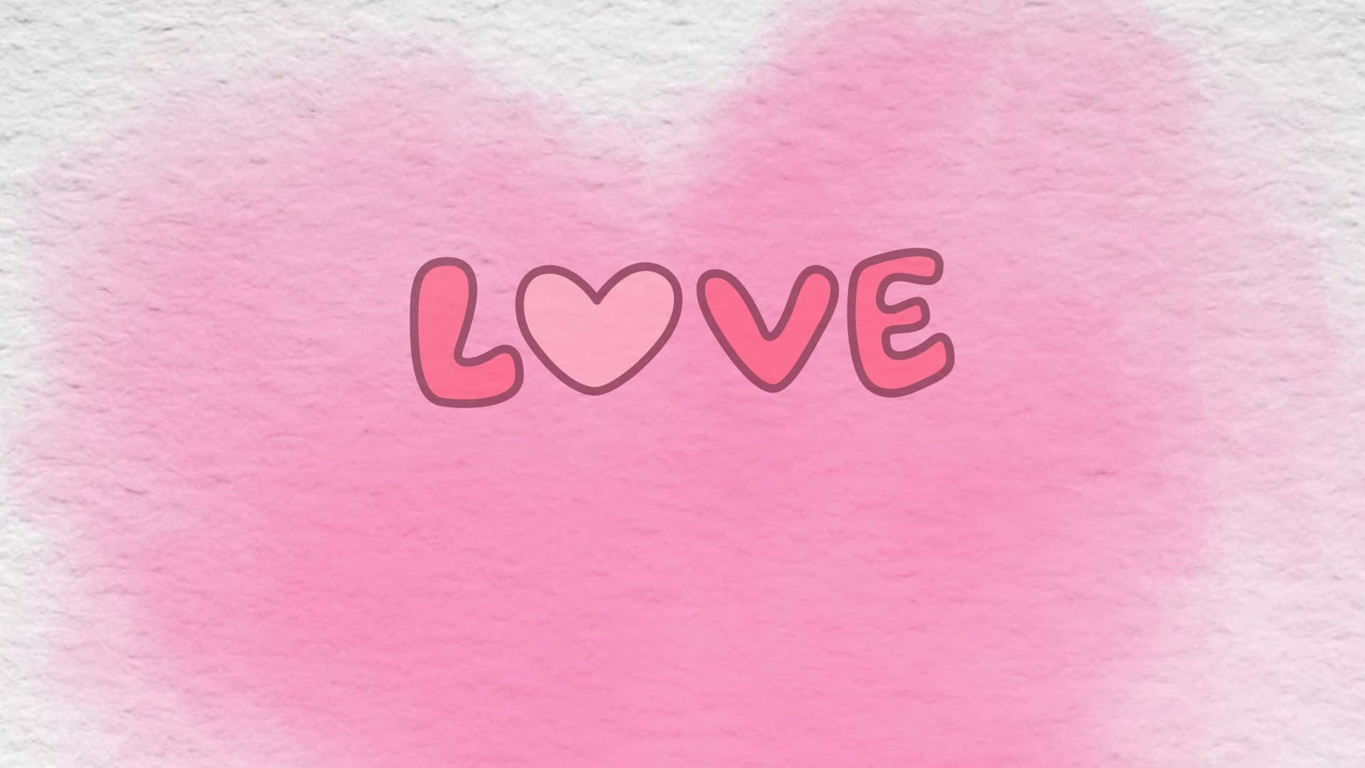 粉紅色心形背景，帶有「LOVE」字樣，其中字母O由心形取代。 — 粉紅色心形動圖 壁紙